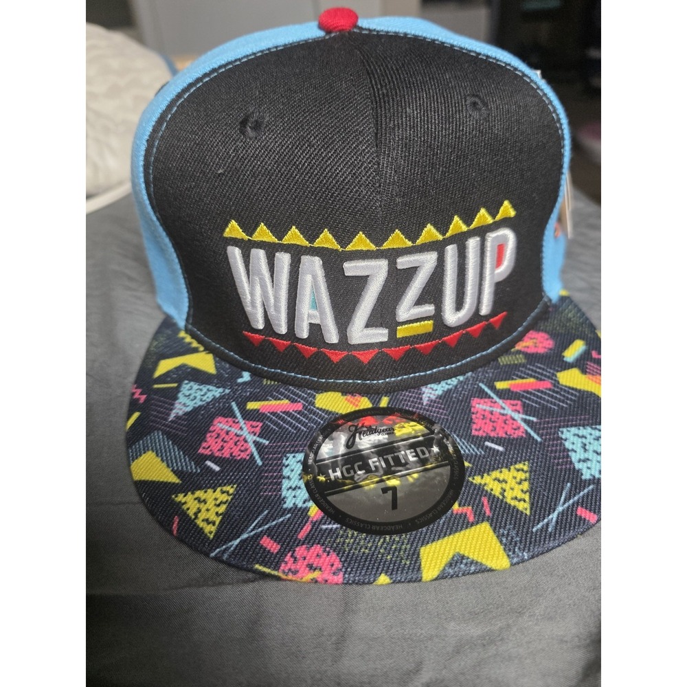 Headgear Classics WAZZUP Fitted Hat Size 7 Retro 90s Martin NWT
